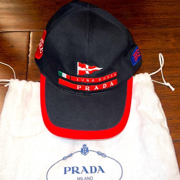 2003 Prada Luna Rossa Strapback Cap-Medium RARE! - Picture 1 of 7
